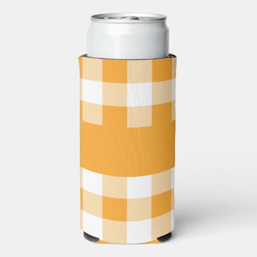 Gele Gingham Pattern Seltzer Blikjeskoeler (Seltzer Achterkant)