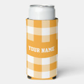 Gele Gingham Pattern Seltzer Blikjeskoeler (Seltzer Voorkant)