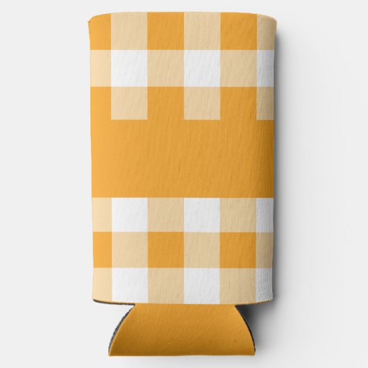 Gele Gingham Pattern Seltzer Blikjeskoeler (Achterkant)