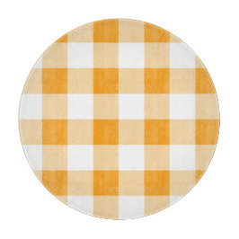 Gele Gingham Pattern Snijplank