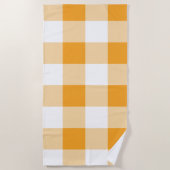 Gele Gingham Pattern Strandlaken (Voorkant)