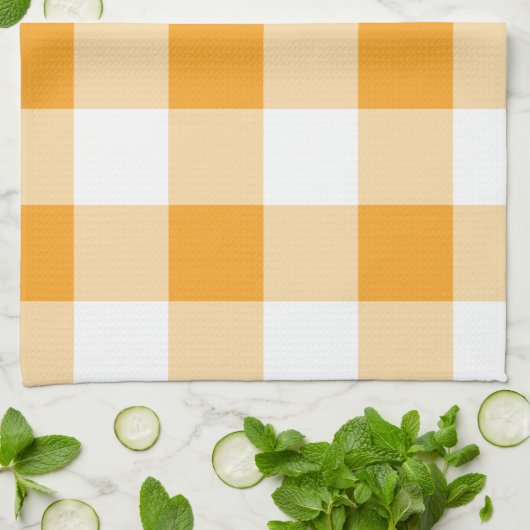 Gele Gingham Pattern Theedoek (Gevouwen)