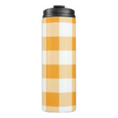 Gele Gingham Pattern Thermosbeker (Voorkant)