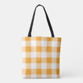 Gele Gingham Pattern Tote Bag (Achterkant)