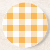 Gele Gingham Pattern Zandsteen Onderzetter (Voorkant)
