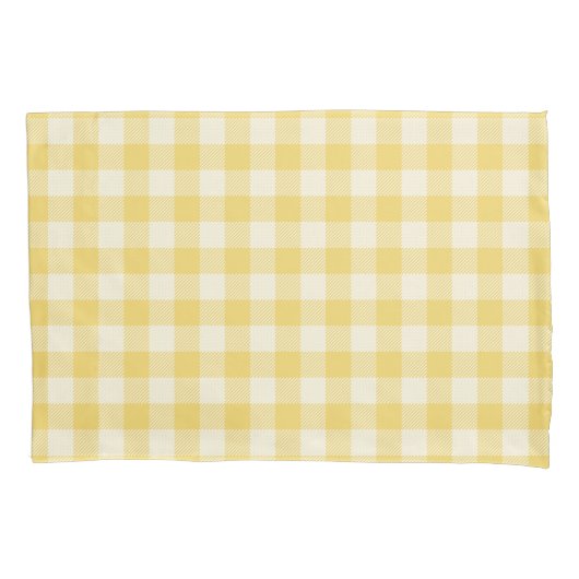 Gele Gingham Plaid en Houndstooth Kussensloop (Voorkant)