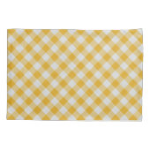 Gele Gingham Pset Checkered Pattern Kussensloop (Achterkant)