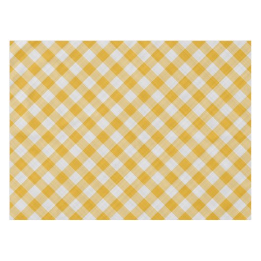 Gele Gingham Pset Checkered Pattern Tafelkleed (Voorkant (Horizontaal))