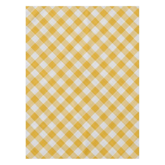 Gele Gingham Pset Checkered Pattern Tafelkleed (Voorkant)