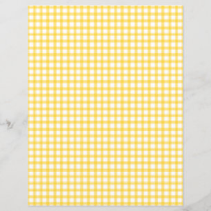 gele Gingham Scrapbook Paper