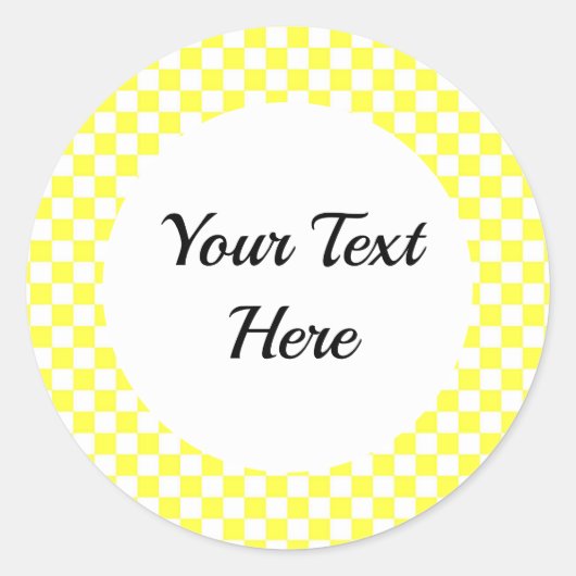 Gele Gingham Sticker (Voorkant)