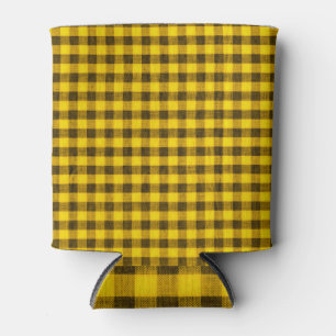 Gele Gingham stof textuur Blikjeskoeler