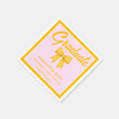 Gele Gingham Strik DiploMaaierfeest Servet (Hoek)