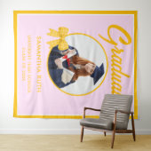 Gele Gingham Strik Foto Afstudeerbackdrop Wandkleed (In Situ (horizontaal))