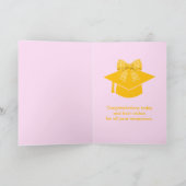 Gele Gingham Strik Foto Afstuderen Kaart (Binnen)