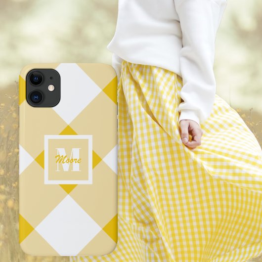 Gele gingham voor Moederdag of Verjaardag Case-Mate iPhone Case