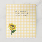 Gele Gingham Wedding Gevouwen Plaats Kaart Plaatskaartje (Buitenkant ongevouwen)