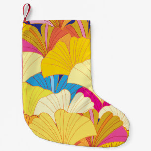 Gele gingko bladeren, naadloos patroon. kleine kerstsok