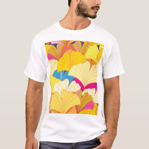 Gele gingko bladeren, naadloos patroon. t-shirt