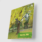 Gele Gingko Tree - Boston Public Garden Vierkante Klok (Hoek)