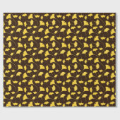 Gele Ginkgo Biloba-bladeren in Herfst Cadeaupapier (Vlak)
