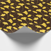 Gele Ginkgo Biloba-bladeren in Herfst Cadeaupapier (Hoek)