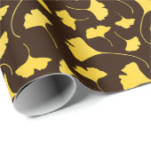 Gele Ginkgo Biloba-bladeren in Herfst Cadeaupapier (Rol Hoek)