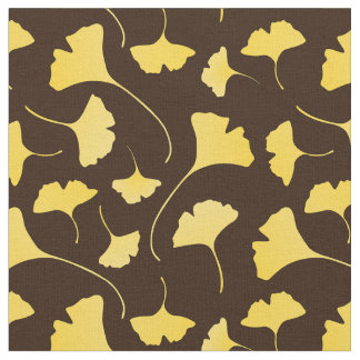 Gele ginkgo Leaves Patroon Stof