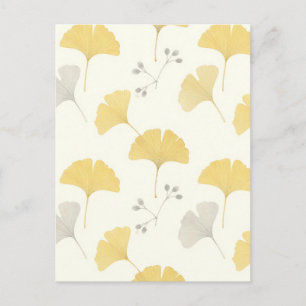 Gele Ginkgo Waaiersbladeren Herhaling Briefkaart
