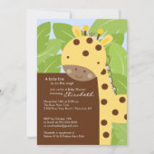 Gele Giraffe Baby shower Kaart (Voorkant)