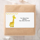 Gele Giraffe Harten Labels (Insitu)