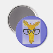 Gele Giraffe met bril Magneet (Voorkant / Achterkant)