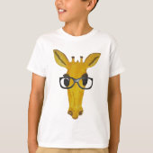 Gele Giraffe met bril T-shirt (Voorkant)