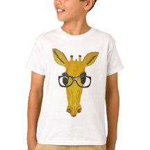 Gele Giraffe met bril