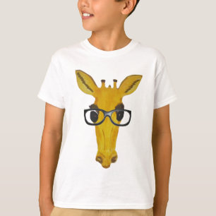 Gele Giraffe met bril T-shirt