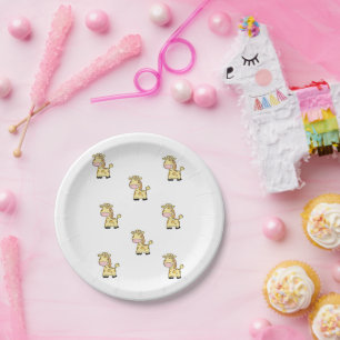 Gele Giraffe Papieren Borden Bordje