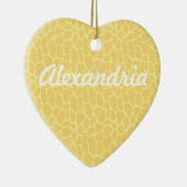 Gele Giraffe Print Keramisch Ornament (Rechts)