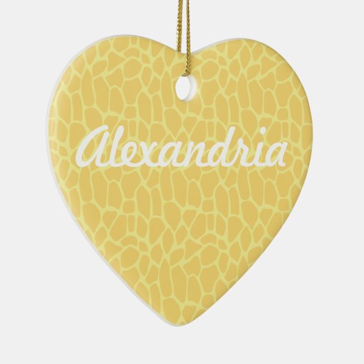 Gele Giraffe Print Keramisch Ornament (Rechts)
