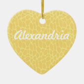 Gele Giraffe Print Keramisch Ornament (Voorkant)