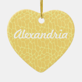 Gele Giraffe Print Keramisch Ornament