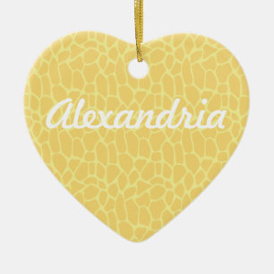 Gele Giraffe Print Keramisch Ornament