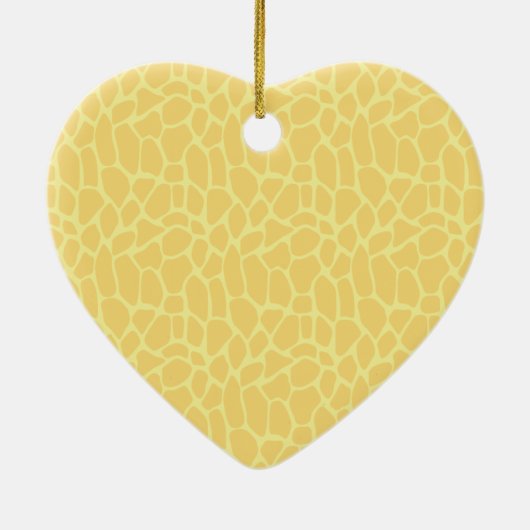 Gele Giraffe Print Keramisch Ornament (Achterkant)