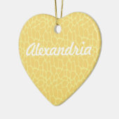 Gele Giraffe Print Keramisch Ornament (Links)