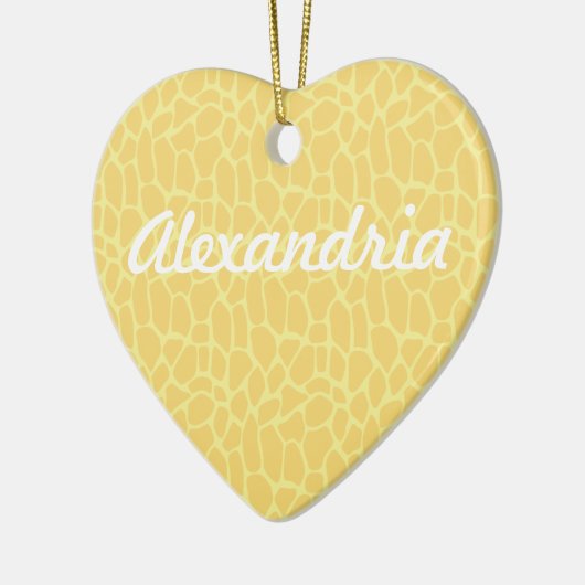 Gele Giraffe Print Keramisch Ornament (Links)