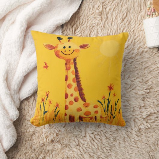 Gele Giraffe Sunny Safari Kinder kamer kinderkamer Kussen (Deken)