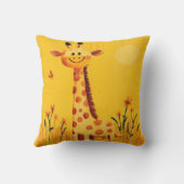 Gele Giraffe Sunny Safari Kinder kamer kinderkamer Kussen (Achterkant)