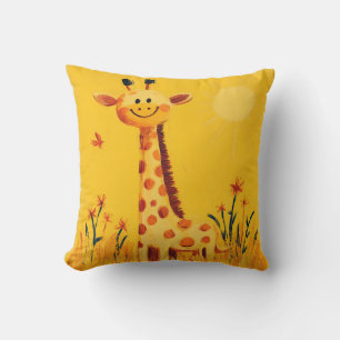Gele Giraffe Zonnige Safari Kinderkamer Nursery  Kussen