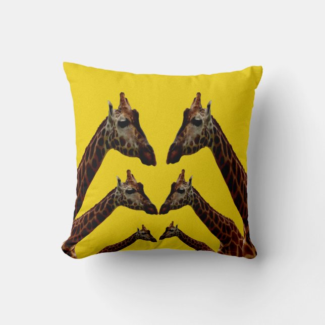 Gele Giraffes gooien het kussen, Kussen (Voorkant)