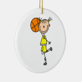 Gele-Girl Basketball Player T-shirts en cadeautjes Keramisch Ornament (Rechts)