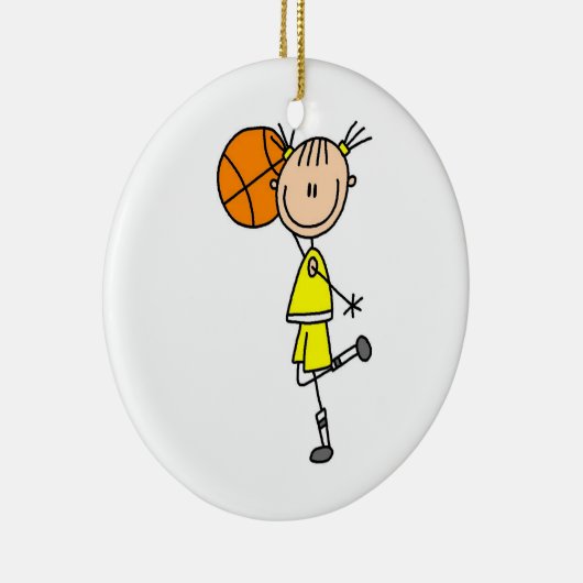 Gele-Girl Basketball Player T-shirts en cadeautjes Keramisch Ornament (Rechts)